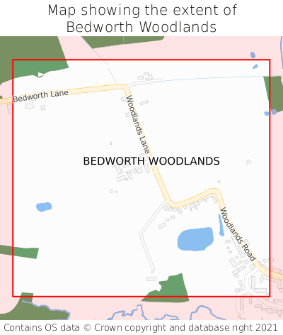 Map showing extent of Bedworth Woodlands as bounding box