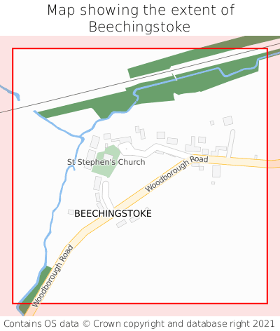Map showing extent of Beechingstoke as bounding box
