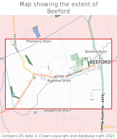 Map showing extent of Beeford as bounding box