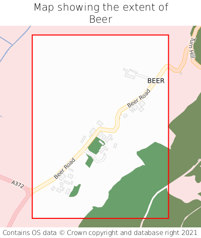 Map showing extent of Beer as bounding box