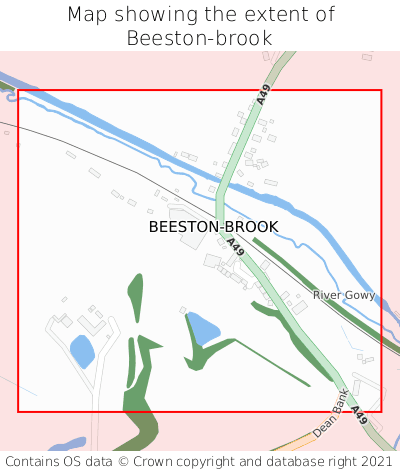 Map showing extent of Beeston-brook as bounding box