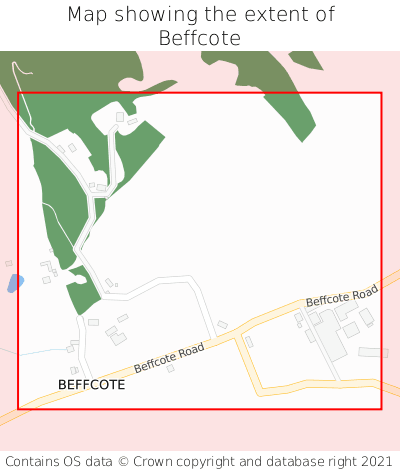 Map showing extent of Beffcote as bounding box