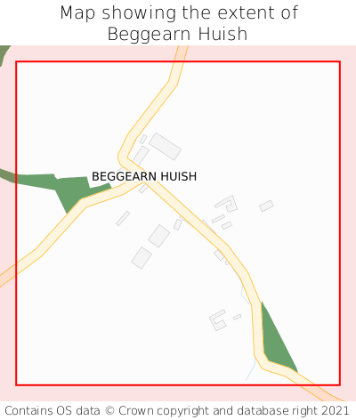 Map showing extent of Beggearn Huish as bounding box