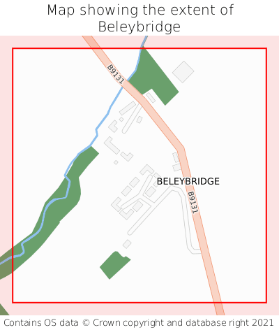Map showing extent of Beleybridge as bounding box