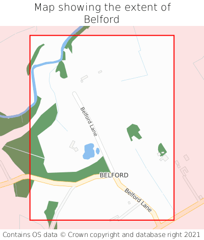 Map showing extent of Belford as bounding box