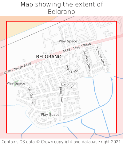 Map showing extent of Belgrano as bounding box