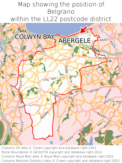 Map showing location of Belgrano within LL22