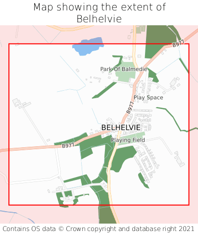 Map showing extent of Belhelvie as bounding box