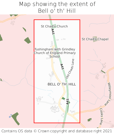 Map showing extent of Bell o' th' Hill as bounding box
