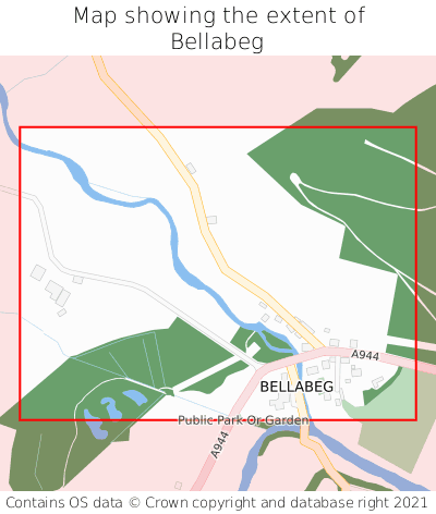 Map showing extent of Bellabeg as bounding box