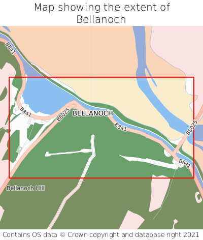 Map showing extent of Bellanoch as bounding box