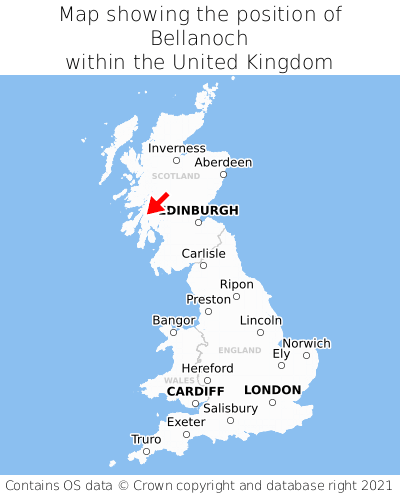 Map showing location of Bellanoch within the UK