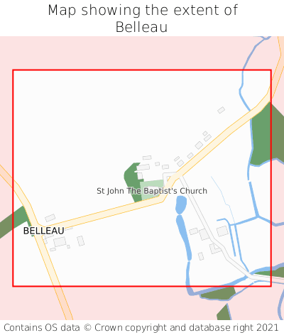 Map showing extent of Belleau as bounding box