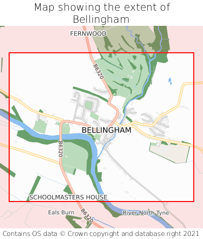 Map showing extent of Bellingham as bounding box
