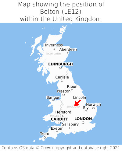 Map showing location of Belton within the UK