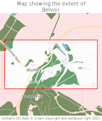 Map showing extent of Belvoir as bounding box