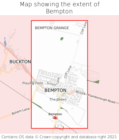 Map showing extent of Bempton as bounding box