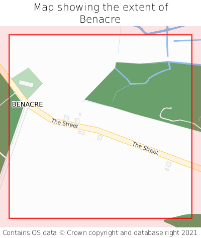 Map showing extent of Benacre as bounding box