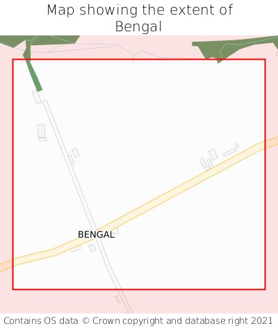 Map showing extent of Bengal as bounding box