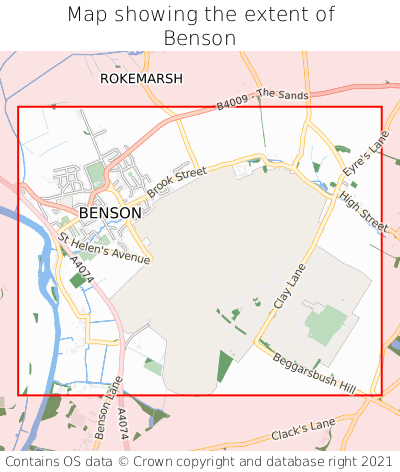 Map showing extent of Benson as bounding box