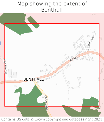 Map showing extent of Benthall as bounding box