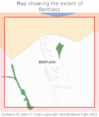 Map showing extent of Bentlass as bounding box