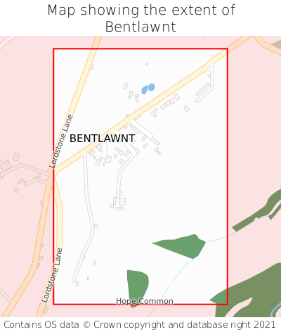 Map showing extent of Bentlawnt as bounding box