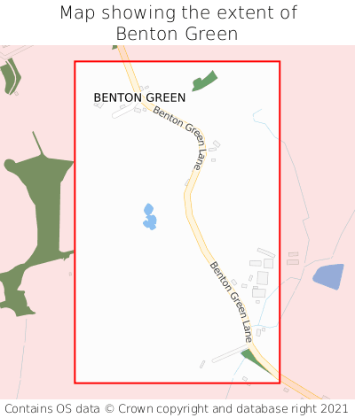 Map showing extent of Benton Green as bounding box