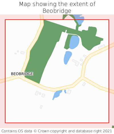 Map showing extent of Beobridge as bounding box