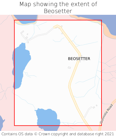 Map showing extent of Beosetter as bounding box
