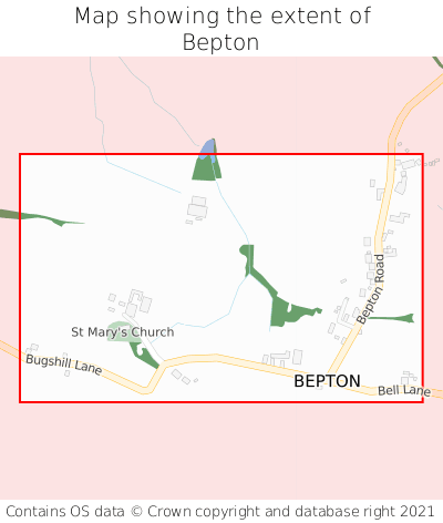 Map showing extent of Bepton as bounding box