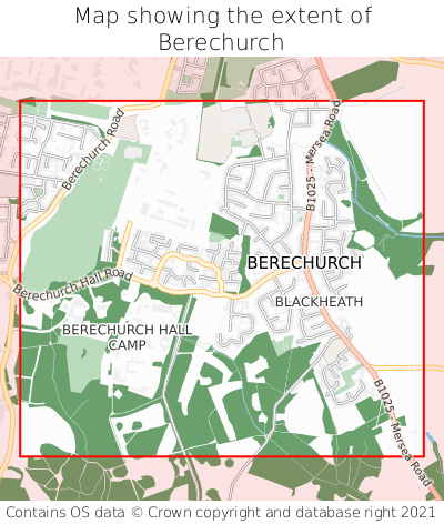 Map showing extent of Berechurch as bounding box