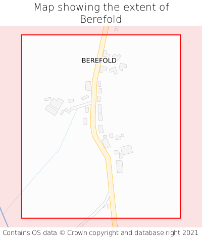 Map showing extent of Berefold as bounding box