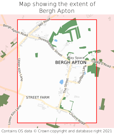 Map showing extent of Bergh Apton as bounding box