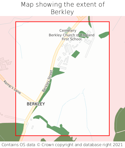 Map showing extent of Berkley as bounding box