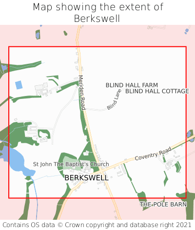 Map showing extent of Berkswell as bounding box