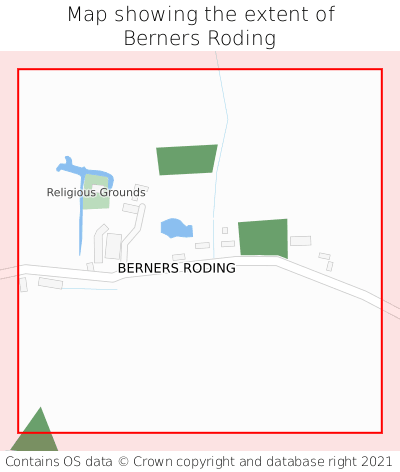 Map showing extent of Berners Roding as bounding box