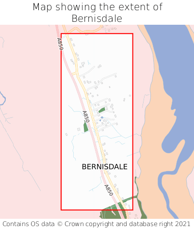 Map showing extent of Bernisdale as bounding box