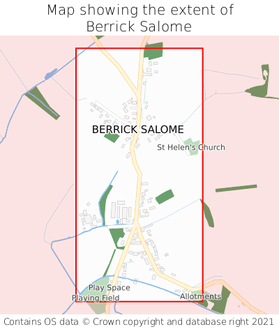 Map showing extent of Berrick Salome as bounding box