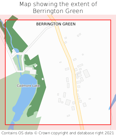 Map showing extent of Berrington Green as bounding box