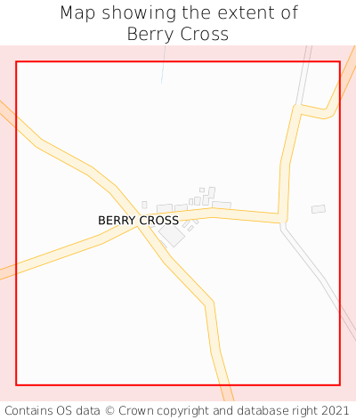 Map showing extent of Berry Cross as bounding box