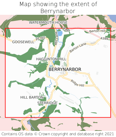 Map showing extent of Berrynarbor as bounding box