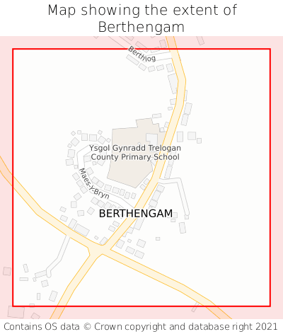 Map showing extent of Berthengam as bounding box