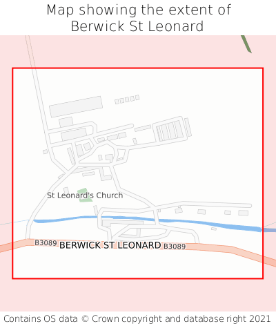Map showing extent of Berwick St Leonard as bounding box