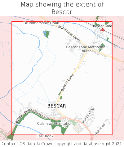 Map showing extent of Bescar as bounding box