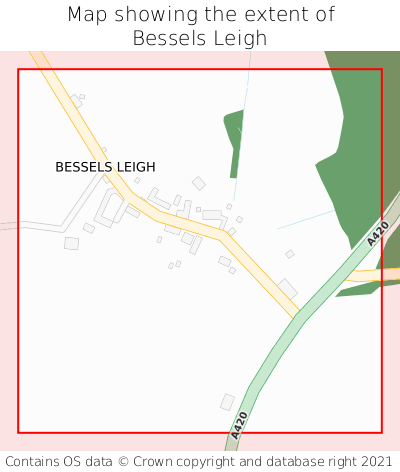 Map showing extent of Bessels Leigh as bounding box