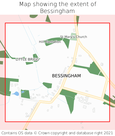 Map showing extent of Bessingham as bounding box