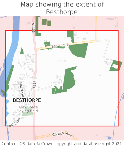 Map showing extent of Besthorpe as bounding box