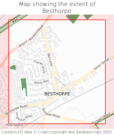 Map showing extent of Besthorpe as bounding box