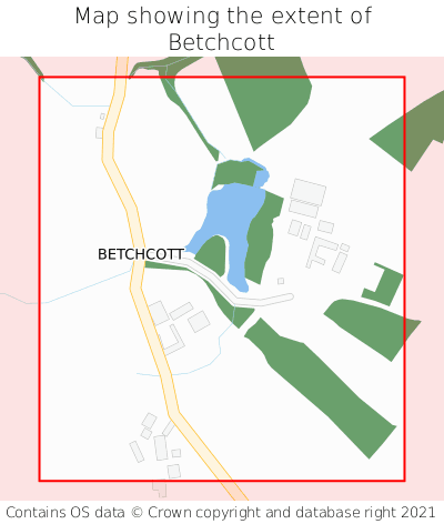 Map showing extent of Betchcott as bounding box